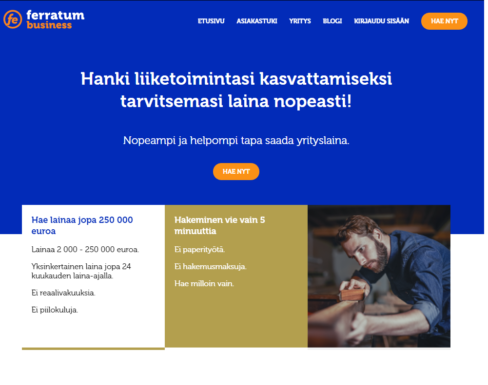 Ferratum Business - kokemuksia ja arvostelut (2023) | Yrityslainanetistä.fi